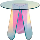 GAOMON Acrylic Coffee Table Modern Round Glass End Table Side Table - Small