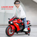 GAOMON Electric Motorcycle Toys 12V Battery 2-Wheel Motorbike Kids Rechargeable Ride - Red
