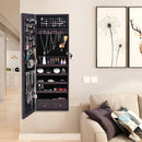 GAOMON Wooden Jewelry Storage Mirror Cabinet Wall-Mounted Organizer - Brown