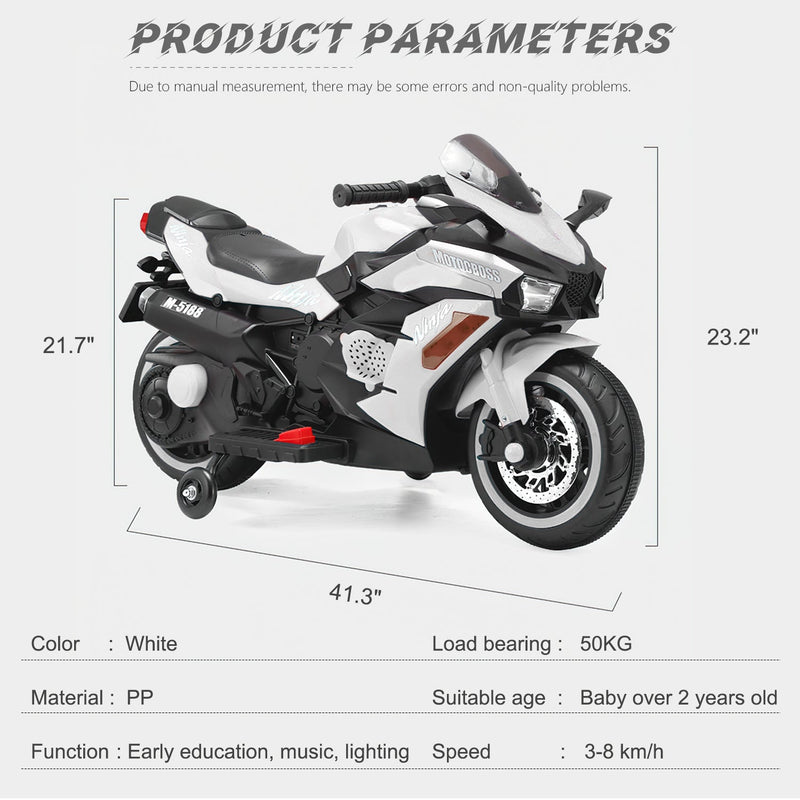 GAOMON Electric Motorcycle Toys 12V Battery 2-Wheel Motorbike Kids Rechargeable Ride - Red