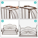 GAOMON Outdoor Garden Iron Wire Double Swing Chair Hanging Swing - Black