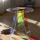 GAOMON Acrylic Coffee Table Modern Round Glass End Table Side Table - Small