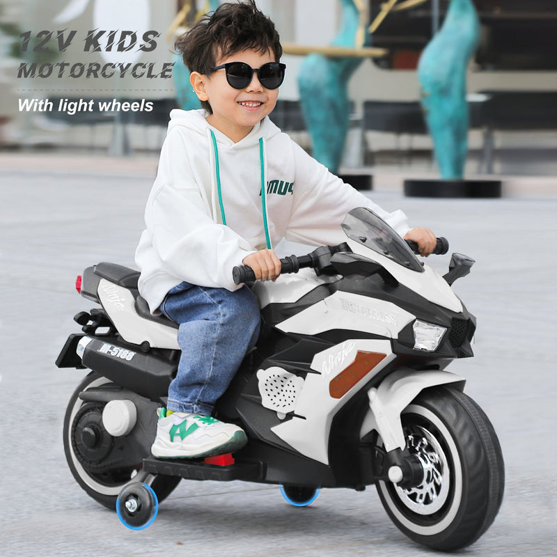 GAOMON Electric Motorcycle Toys 12V Battery 2-Wheel Motorbike Kids Rechargeable Ride - Red