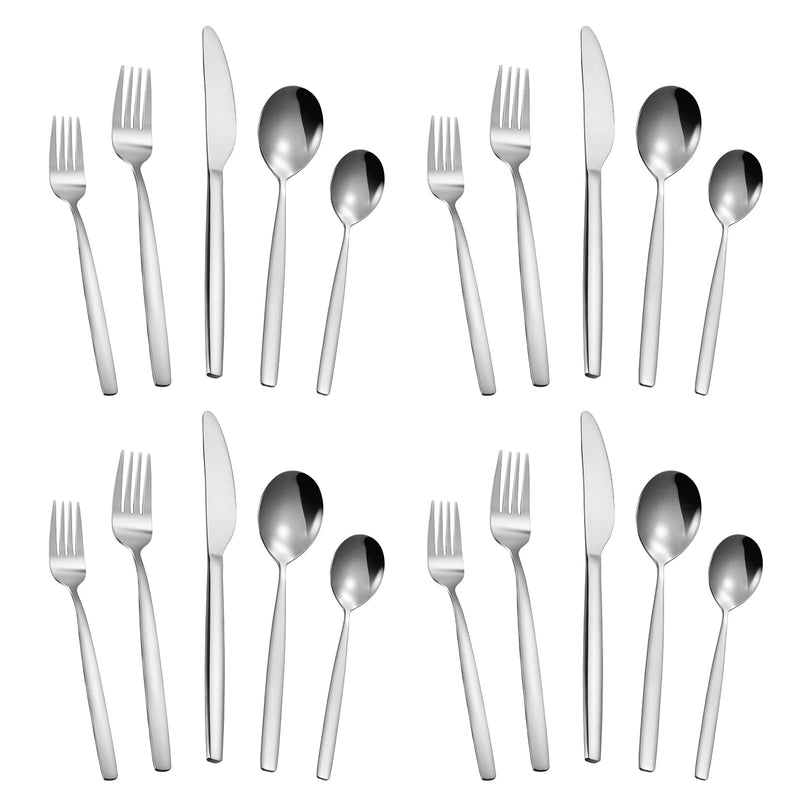 GAOMON 40 Piece Stainless Steel Kitchen Flatware Set - Silver