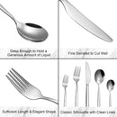 GAOMON 40 Piece Stainless Steel Kitchen Flatware Set - Silver