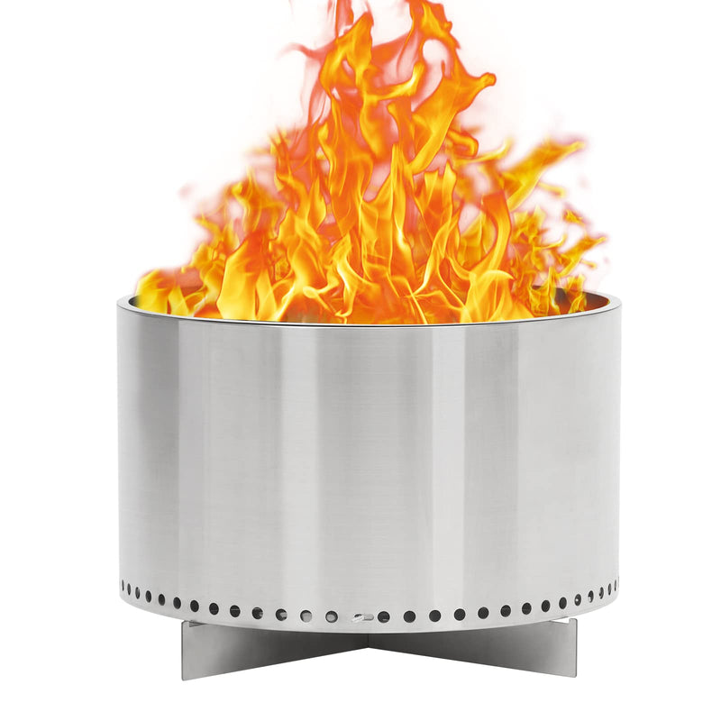 GAOMON 20.5 Inch Smokeless Fire Pit For Outdoor Wood Burning Without Handle Portable Stainless Steel Camping Stove