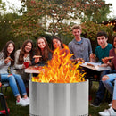 GAOMON 20.5 Inch Smokeless Fire Pit For Outdoor Wood Burning Without Handle Portable Stainless Steel Camping Stove