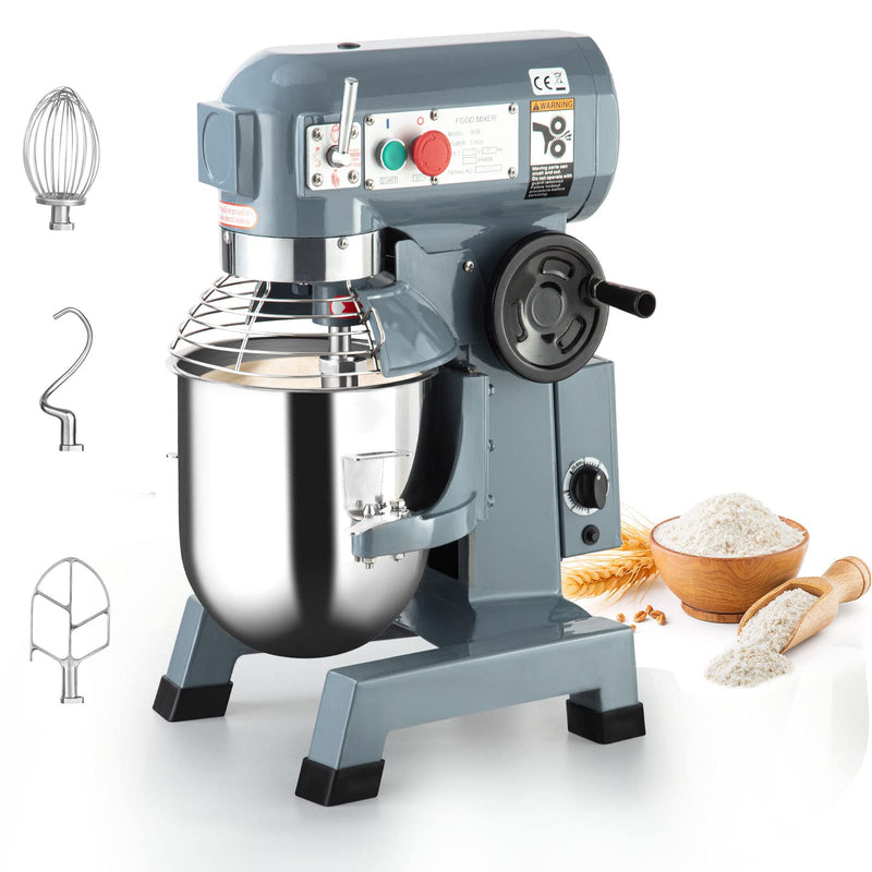 GAOMON Commercial Food Mixer 10Qt 3 Speed With Stainless Steel Bowl Dough Hooks Whisk Beater Stand Mixer