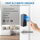 GAOMON Keyless Entry Door Lock 5 in 1 Smart Lock Fingerprint Deadbolt