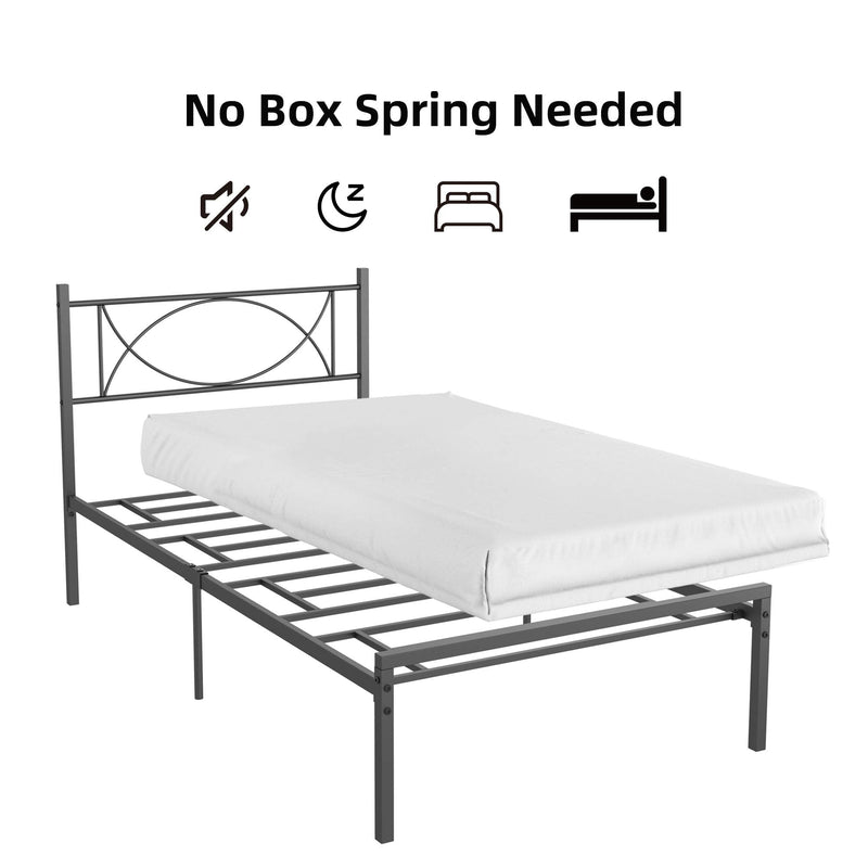 GAOMON Metal Platform Bed Frame with Sturdy Steel Bed Slats - Twin Size