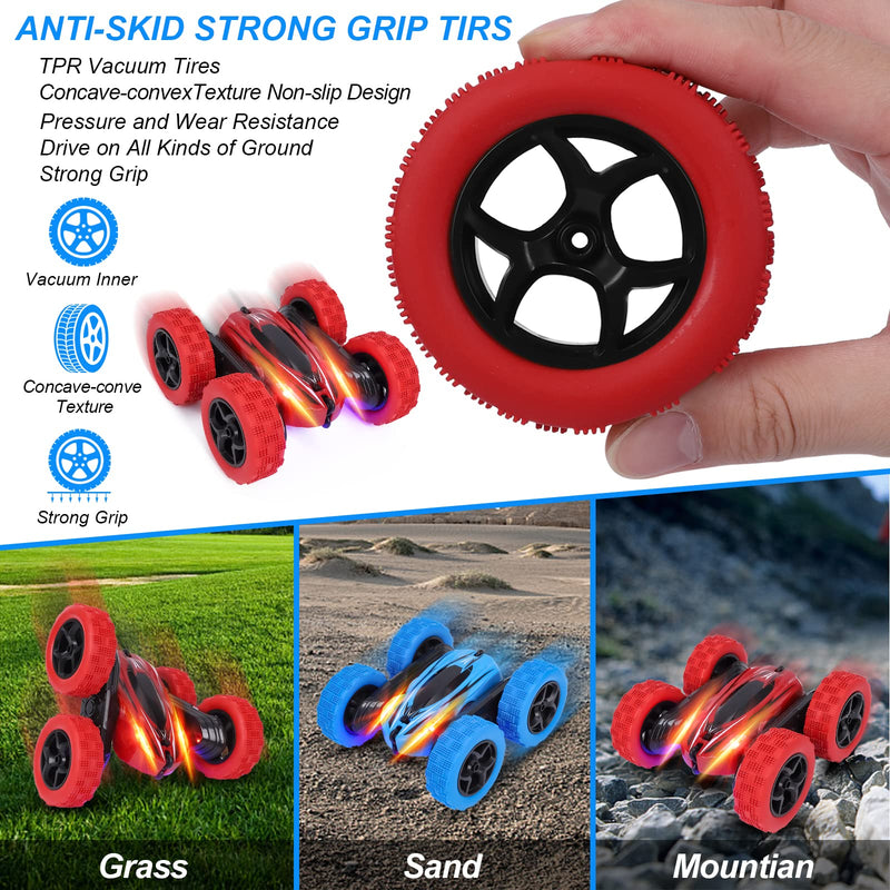 GAOMON 2Pack RC Stunt Car Watch Gesture Sensor Car Blue+Red