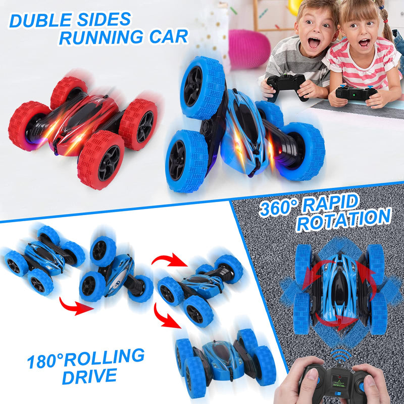 GAOMON 2Pack RC Stunt Car Watch Gesture Sensor Car Blue+Red