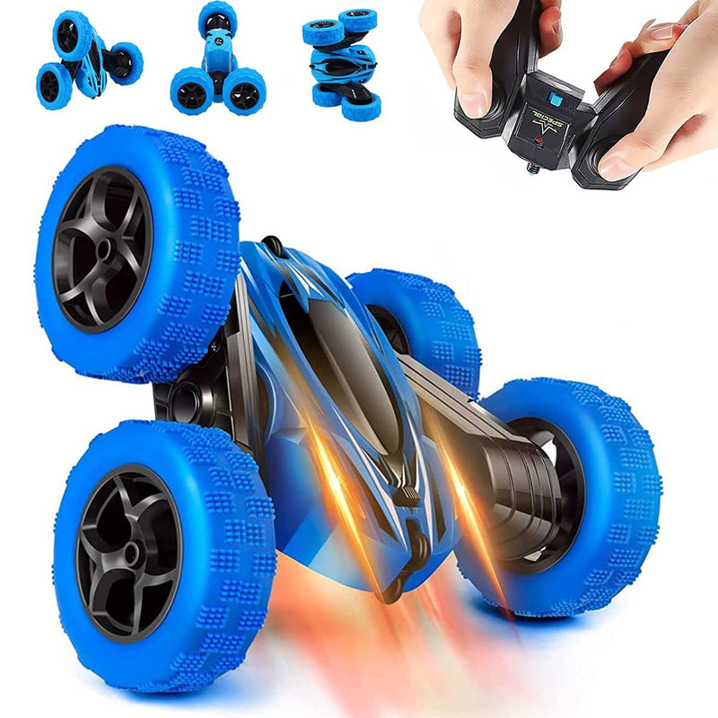 GAOMON Remote Control Car 1165A RC Stunt Car Toy Double Sided 360 Rotating Vehicle Blue