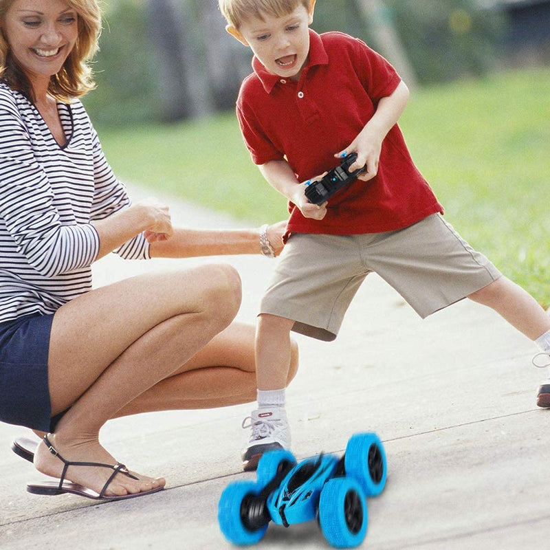 GAOMON Remote Control Car 1165A RC Stunt Car Toy Double Sided 360 Rotating Vehicle Blue