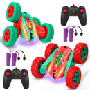 GAOMON 2Pack RC Stunt Car High Speed Remote Control Car for Xmas Green+Red