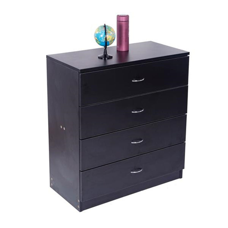 GAOMON 4-Drawer Wooden Dresser Storage Cabinets with Handles Black