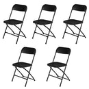 GAOMON 5pcs Folding Chair Plastic Portable Stackable Patio Stool Black
