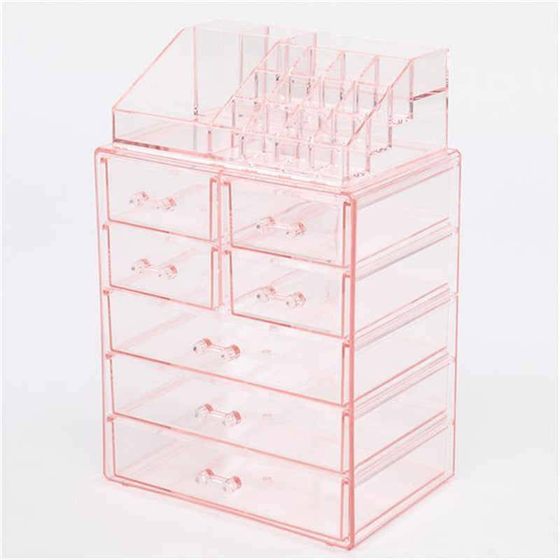 GAOMON 2pcs Makeup Organizer Cosmetic Storage Drawers Pink