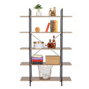 GAOMON 5-tier Bookcase Spacious Vintage Wood Metal Shelf Furniture