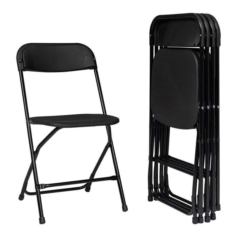 GAOMON 5pcs Folding Chair Plastic Portable Stackable Patio Stool White