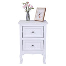 GAOMON Rural Style Bedside Table Nightstands with 2 Drawers Storage Cabinet White