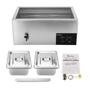 ZOKOP 10.6QT/10L 2 Cells Bain Marie Food Warmer XTC1P-1/2 110V 600W Silver