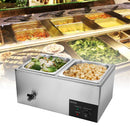 ZOKOP 10.6QT/10L 2 Cells Bain Marie Food Warmer XTC1P-1/2 110V 600W Silver