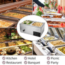 ZOKOP 10.6QT/10L 2 Cells Bain Marie Food Warmer XTC1P-1/2 110V 600W Silver