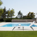 GAOMON Outdoor Folding Three-fold Camping Bed for Courtyard Beach Reclining Lounger Grey