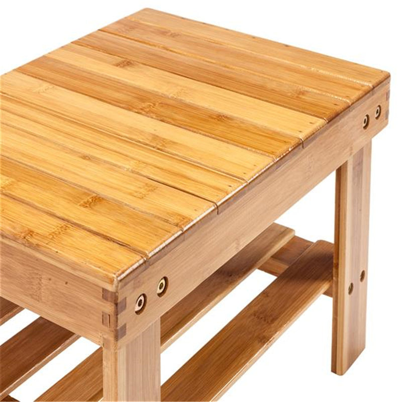 GAOMON Small Bamboo Seat Stool for Kids Foot Rest Shaving Stool 41x28x26cm