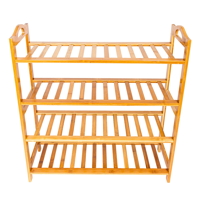 GAOMON 4 Tiers Bamboo Shoe Rack 44.09lb Load Capacity Shoe Shelf Organizer