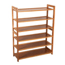 GAOMON 6 Tiers Bamboo Shoe Rack Simple Wood Color Space-Saving Storage Rack