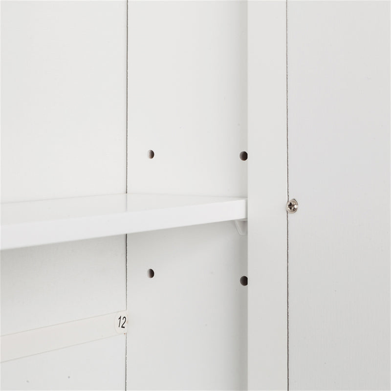 GAOMON Bathroom Mirror Cabinet Shelf Waterproof Space Saving Wall Mounted Double Door Cabinet