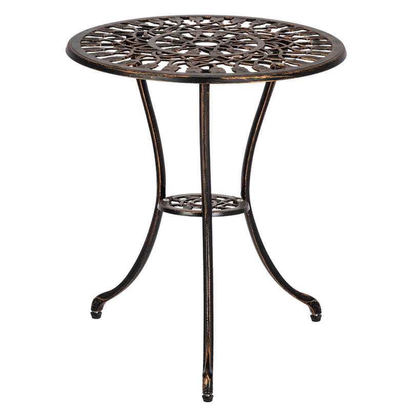 GAOMON 3pcs Tulip Bistro Set European Style Cast Aluminum Bronze Color Outdoor