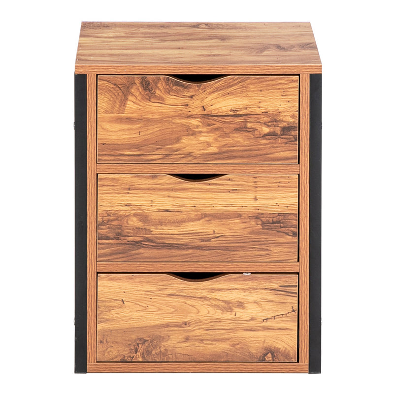 GAOMON Steel Frame Three-drawing Bedside Table Household Furniture for Living Room