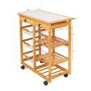 GAOMON Wooden Dining Cart with 2-Drawer Removable Storage Rack Shelf