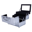 GAOMON Portable Cosmetic Case Train Case Jewelry Box Organizer Silver