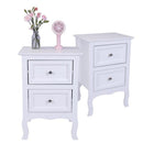 GAOMON Rural Style Bedside Table Nightstands with 2 Drawers Storage Cabinet White