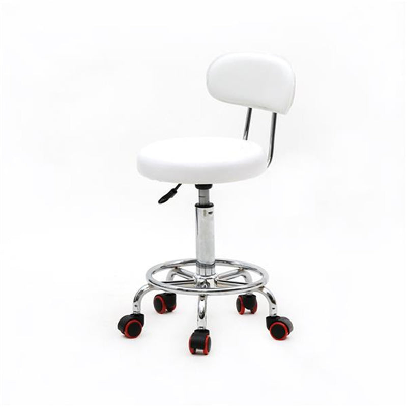 GAOMON Salon Stool Leather Sponge Adjustable Spa Bar Stool White
