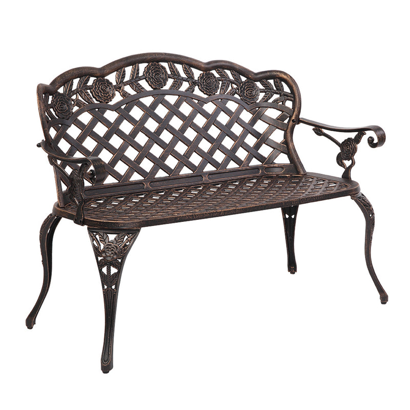 GAOMON 42.5 Inch Outdoor Leisure Couple Bench with Backrest Armrests Outdoor Stool