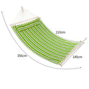 GAOMON 2 People Hammock with Wooden Poles Green Print Hanging Bed Green