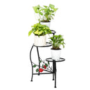 GAOMON 3-tierd Flower Pot Stand Lacquer Painted Metal Black