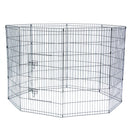 GAOMON 42" Basics Play Area Foldable Metal Pet Wire Fence 8 Pieces with Open Doors Black