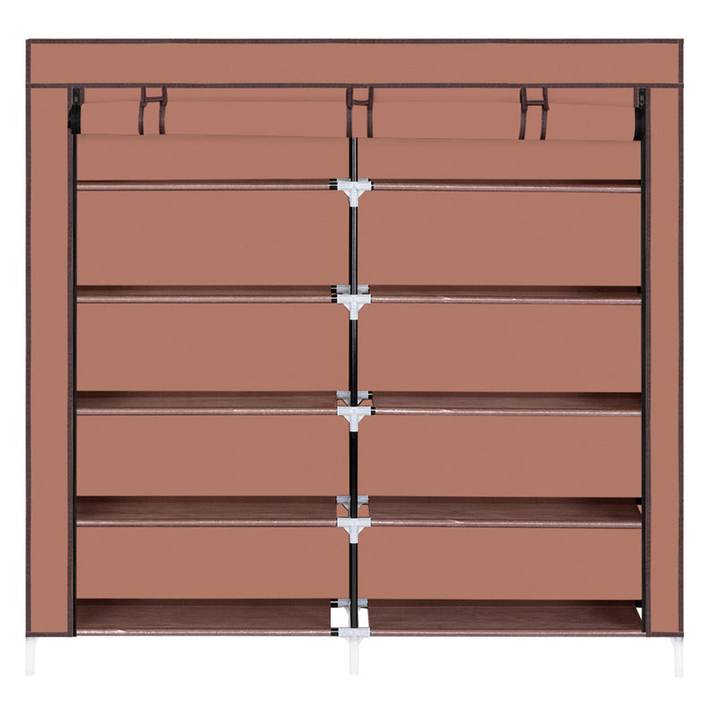 GAOMON 7 Layers 14 Grids Shoe Rack Portable Shoe Cabinet Brown