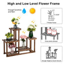 GAOMON 4 Tier 7 Potted Pine Plant Stand Flower Rack Garden Shelves