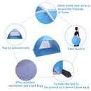 GAOMON Automatic Beach Tent Pop Up Waterproof Breathable Sun Umbrella Blue