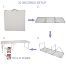 GAOMON Folding Table for Home Picnics Camping Trips Buffets Barbecues White