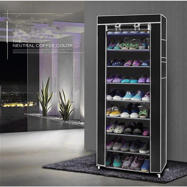 GAOMON Non-woven 9 Tier Shoe Rack Shoe Shelf Storage Closet Organizer Cabinet