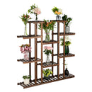 GAOMON 6-tier 11-base Multi-functional Wood Plant Stand Plant Organizing Rack