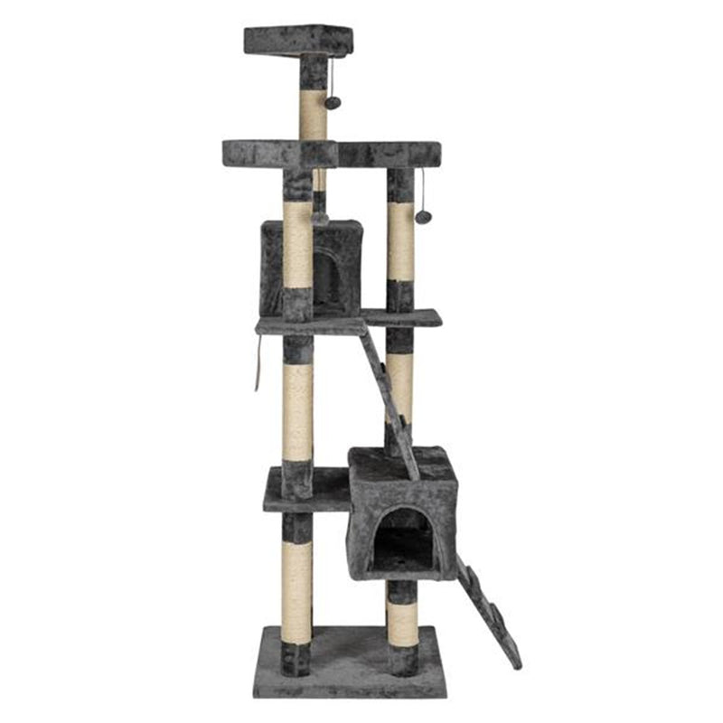 GAOMON 66 Inch Sisal Cat Climbing Frame Cat Tree Tower Cat Pet Toy GREY